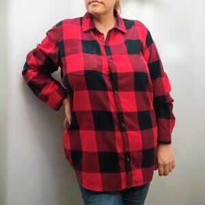 OLD NAVY Red and Black Buffalo Plaid Flannel Shirt. Plus Size XXL Tall
